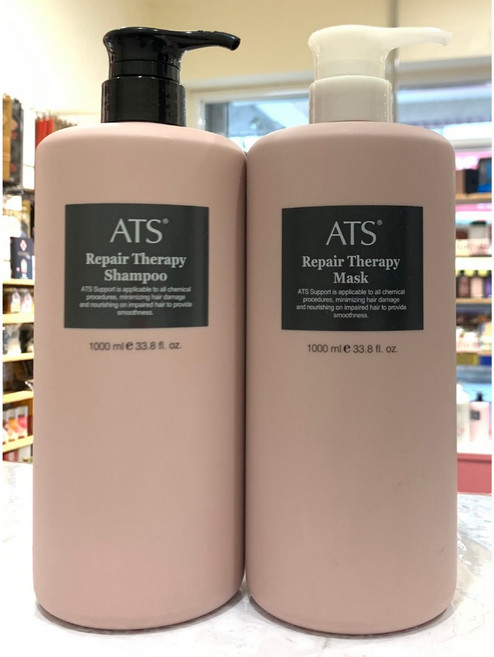 ATS Repair Therapy 蛋白質滋養洗髮精與髮膜, 1個, 修復髮膜, 1L