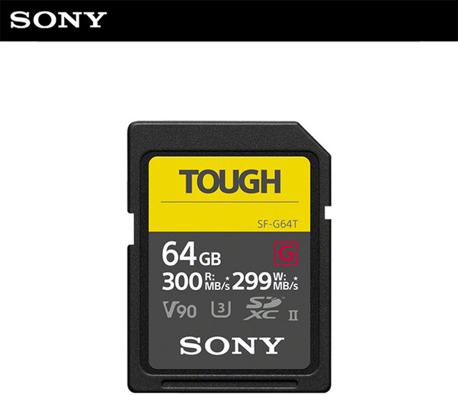 소니 공식대리점 메모리 SF-G64T (TOUGH 64GB 읽기 300mbs 쓰기 299mbs 4K 터프 SD 카드), 1개