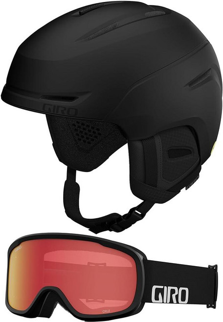 Giro Neo MIPS 아시안 핏 스노우 헬멧 - 매트 차콜 - 사이즈 L (59-62.5cm), (콤보) 매트 블랙 - 블랙 워드마크