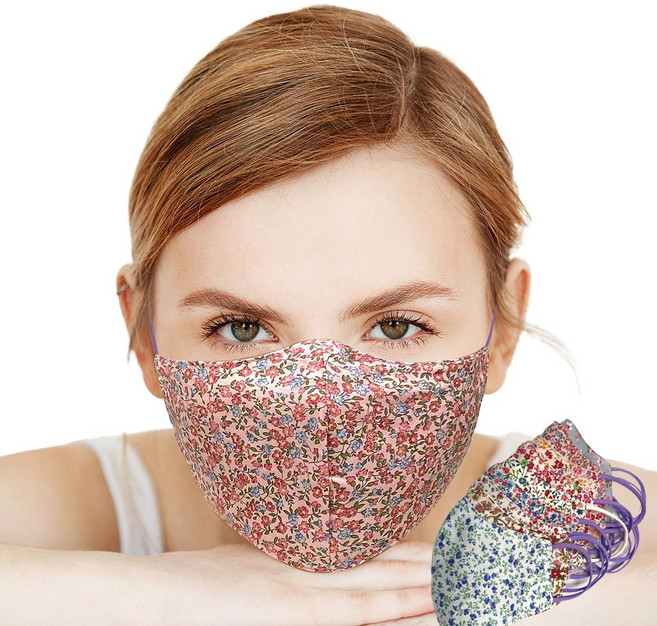 면 입체꽃무늬 자외선차단 마스크 빨아쓰는 쿨 패션마스크 등산 자전거 골프 조깅