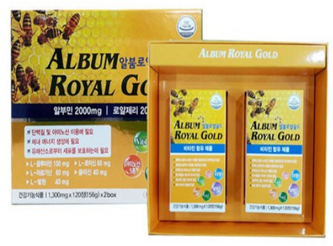 알붐로얄골드 240정 ( 로얄민골드)캐나다알부민과 로얄제리 아미노산 함유, 1개