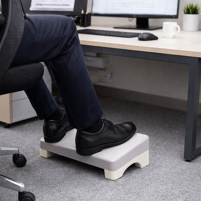 MIR WAY 독서실 사무실 바른자세 인체공학적 책상 발 받침대, 그레이