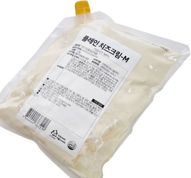 에이치에이유통 코다노 플레인치즈크림M 1kg 치즈소스, 1개