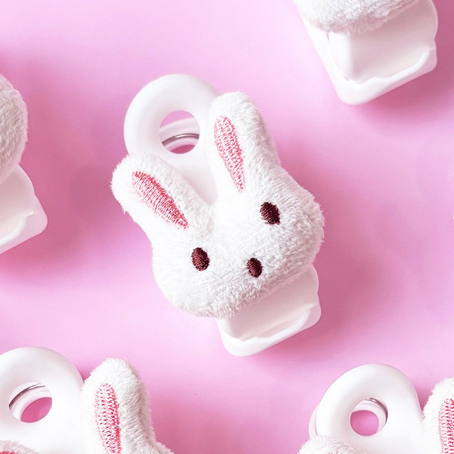 리틀젬스 KC인증 유모차 집게 담요 블랭킷 다용도 클립, 2개, 토끼집게