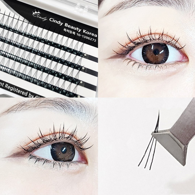 [미브린] 특허받은 원조 A형 셀프속눈썹 M3 미라클시리즈 세가닥 단품, 1개, JC와 C의 중간컬-8mm