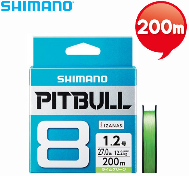 시마노 핏불 8합사 200m 라임그린 0.8호 PE 라인 PL-M68R, 200m 라임그린 0.8호-573179, 1개