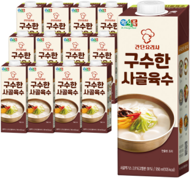 정식품 간단요리사 구수한 사골육수 950mlx12팩, 12개, 950ml