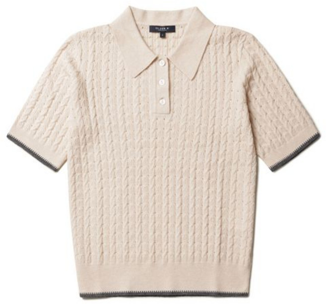 OLZEN 케이블 펀칭 반팔 티에리 ZLF3ET2301LBE