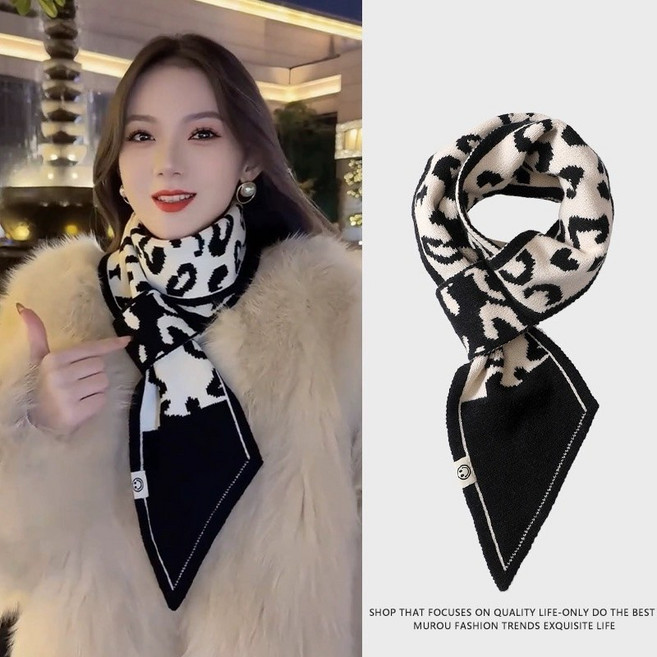 bageda 針織圍巾 交叉保暖護頸圍脖