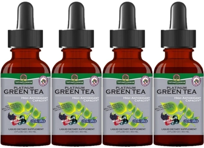 네이처스앤서 고흡수 플래티넘 그린티 녹차 액상 액체, 4개, 60ml - 쿠팡