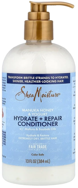시어모이스쳐 마누카 꿀 & 요거트 하이드레이트 + 리페어 컨디셔너 384ml(13fl oz), 1개 - 쿠팡