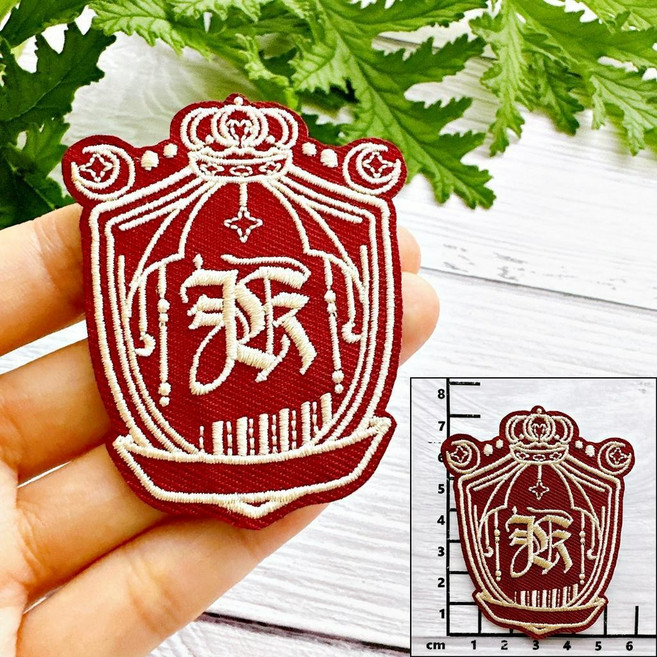 皮卡布 JK徽章 校徽 制服徽章 別針, 1個, 5深紅-別針