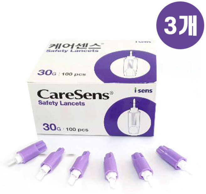 케어센스 안전란셋 일회용란셋 멸균 사혈침 채혈침(100개입) 30g, 3개, 100개입