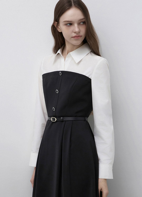 잇미샤 셔츠 레이어드 벨티드 원피스 ITQ2YOP940