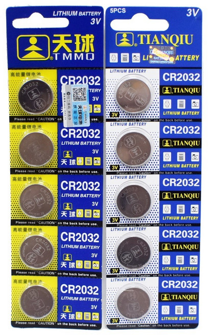 TIANQIU 天球 CR2032 鈕扣電池, 1套, 5個裝