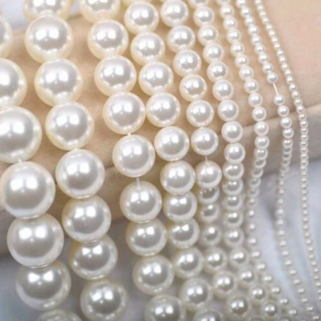 핵진주 (3mm 4mm 5mm 6mm 8mm) - 주얼리 부자재, 1개, Ivory 4mm