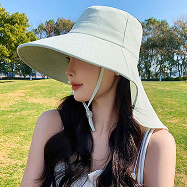 오미어블 넓은챙 뒷트임 플랩캡 아웃도어 모자 [등산 워터파크 아쿠아 물놀이 트레킹 여행 캠핑 모자]