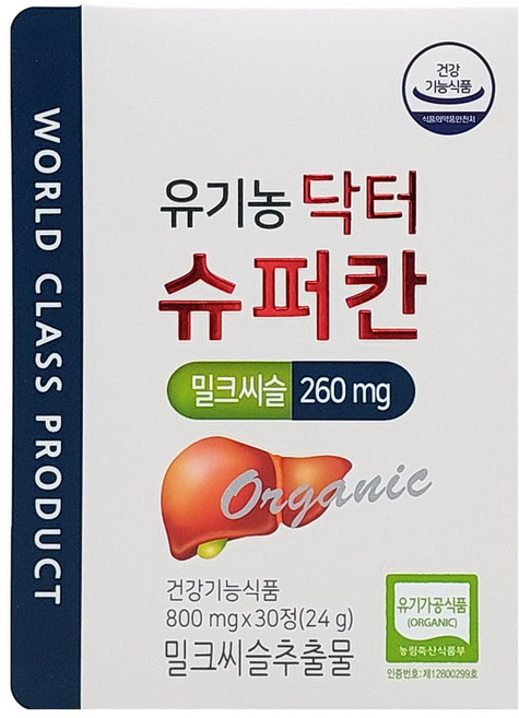 닥터슈퍼칸 유기농 밀크씨슬 24g, 30정, 1개