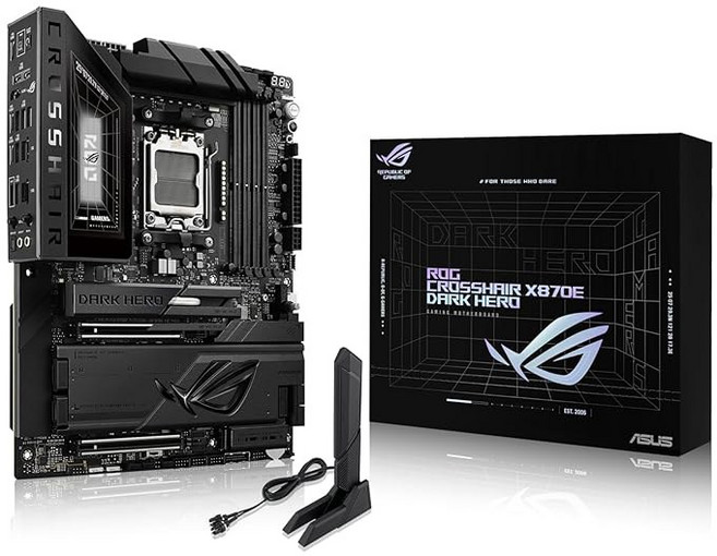 ASUS ROG 크로스헤어 X870E 다크 히어로 ATX 마더보드 20+2+2 파워 스테이지 DDR5 슬롯 PCIe 5.0 5개의 M.2 슬롯 3D VC M.2 히트싱크