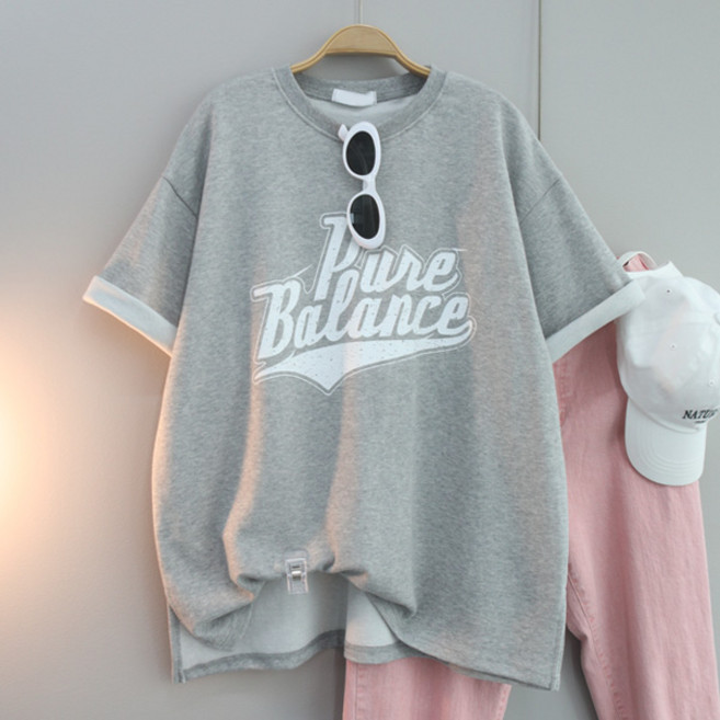 달콩 여성 밸런스레터링박스반팔티 오버사이즈 캐주얼