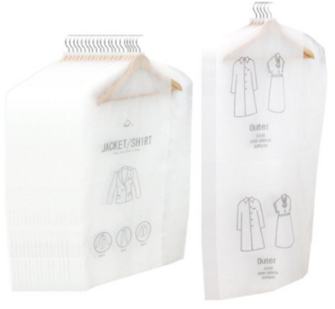 가쯔 화이트 베이직 옷커버 양복 20p + 코트 5p, 2세트