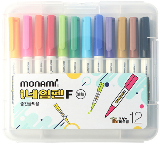 모나미 바오밥 12색 네임펜 F 중간글씨용 신학기준비물 학습준비물