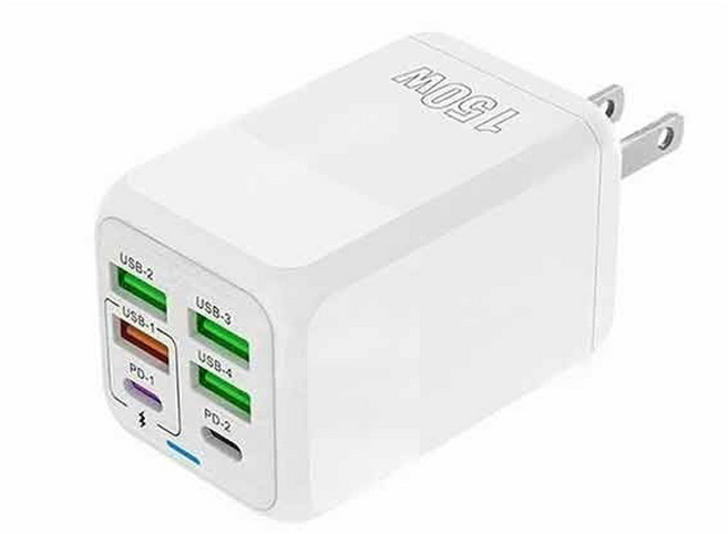 MOSL 150W PD 快充 USB 充電頭, 白色-多口充電器, 1個
