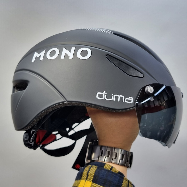 주니어용 자전거 고글 헬멧 / 듀마 모노 피스타, 블랙, 1개