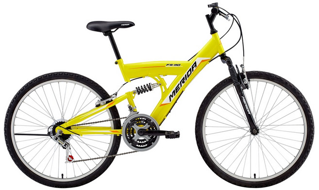 MERIDA 美利達 FS 90 鋁合金 V型剎車 登山自行車, 黃色,16.5"(4XS), 1個