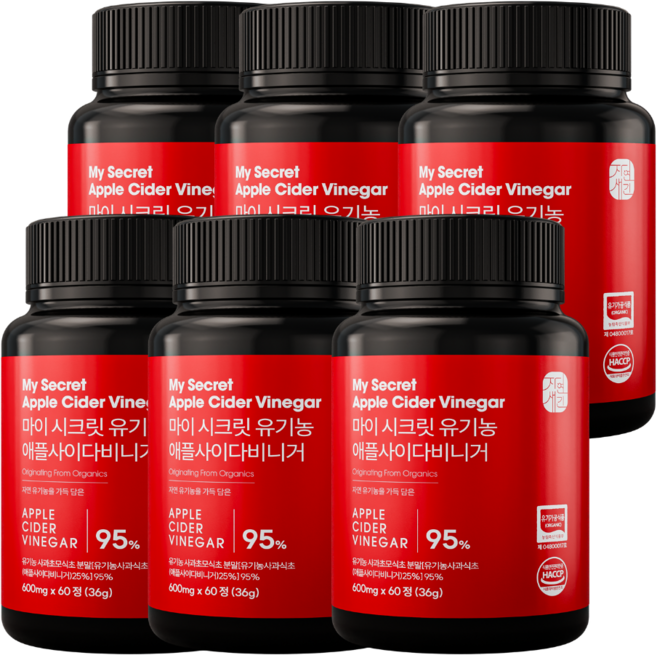 자연새긴 마이 시크릿 애사비 유기농 애플사이다비니거 사과초모식초, 6개, 60정