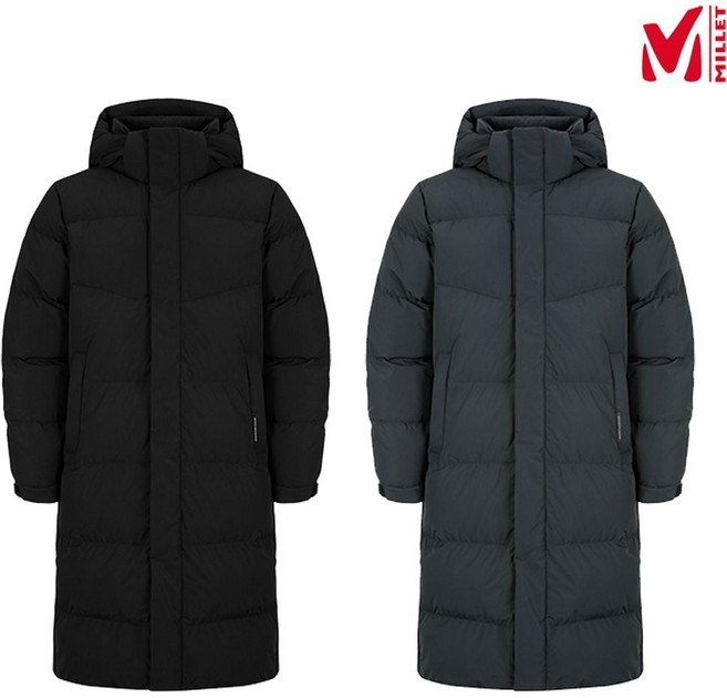 [국내백화점] 밀레 24역시즌 남여공용 구스롱 다운 브넬르2 벤치파카 롱패딩 거위털