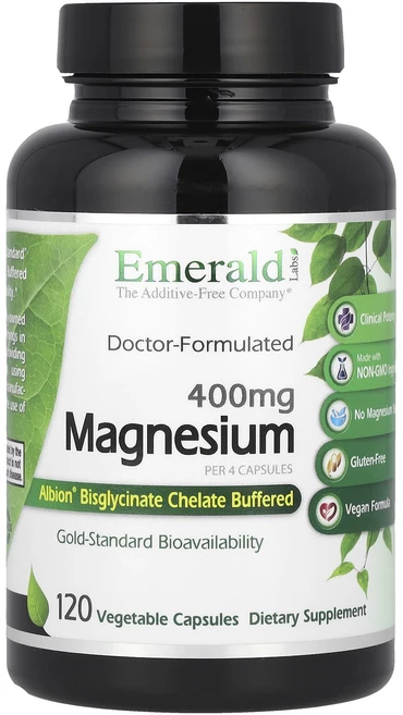 Emerald Laboratories 퓨어 Albion 마그네슘 100mg 베지캡슐 120정, 6개 - 쿠팡