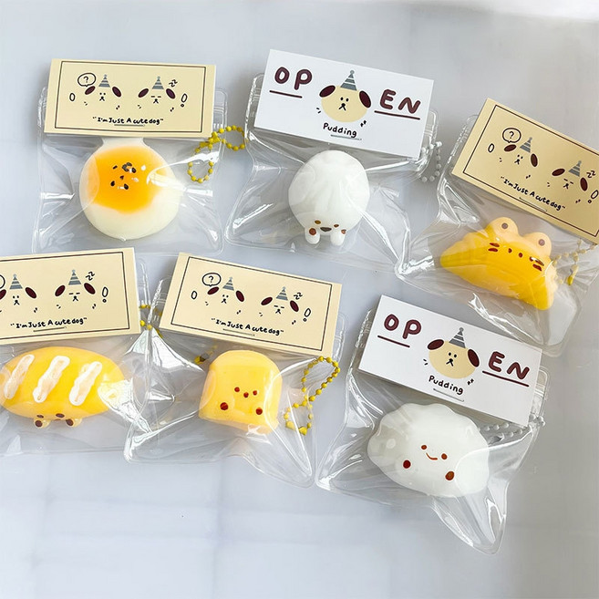 食物系列捏捏樂 慢回彈解壓軟泥感 麵包造型, 1個, 食物系列捏捏樂/單個售價(款式隨機混發)