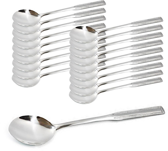 고급 스텐 숟가락 젓가락 민자 땡땡이 인삼 업소용 수저 (10개/50개/100개), 50개, 땡땡이 숟가락