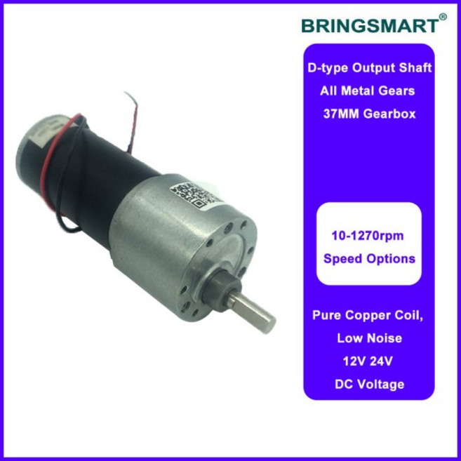 Bringsmart JGB37-3157 DC 기어 모터 12 볼트 호환 감속기 엔진 고속 고토크 가역 24V, 01 12V, 08 140rpm, 02 package A, 1개