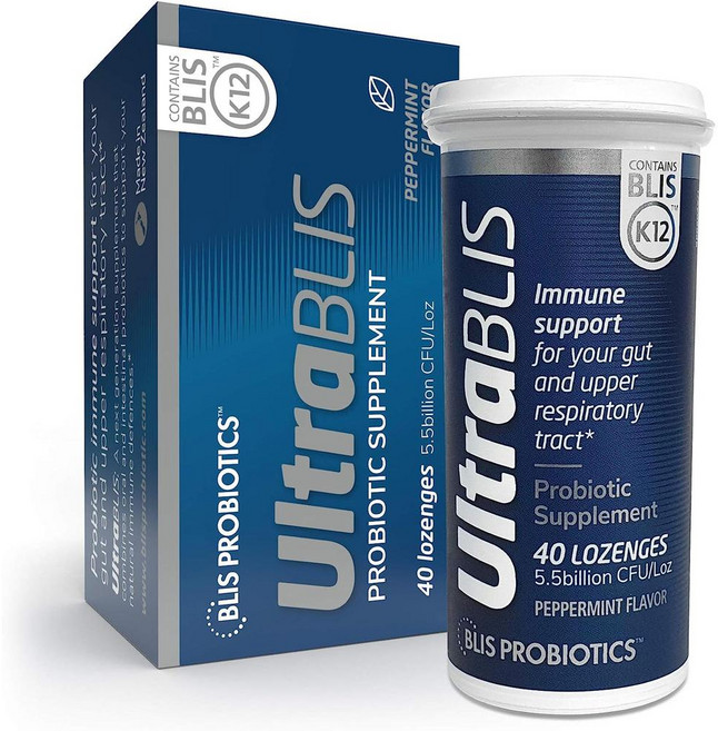 뉴질랜드 블리스 프로바이오틱스 Blis Probiotics Probiotics Ultrablis 울트라블리스 BLIS K12 구강 유산균 로렌지, 2개, 40정