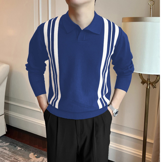 옷깃 스웨터 남자의 가을과 겨울 하이 엔드 센스 내부 긴 소매 영국 비즈니스 폴로 스웨터 따뜻한 니트 재킷