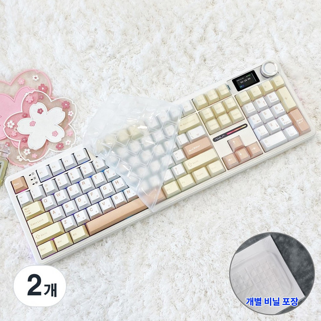 AULA 독거미 F108 PRO 키스킨 실리콘 키보드덮개 커버, 2개, 투명