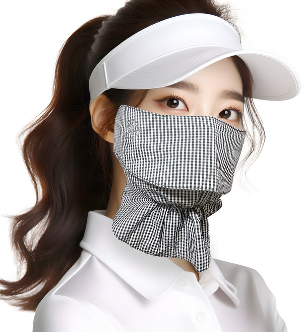 고운골프 L지지미 면마스크, 블랙, 1개