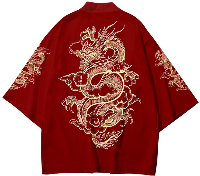 곤룡포 가운 파자마 중국 홈웨어 용그림 깃털장식 수면 목욕 잠옷