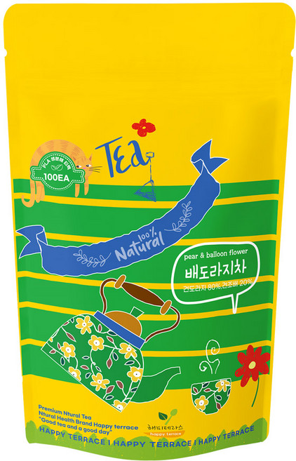 국산 배도라지차 삼각티백 대용량, 100g, 100개입, 1개