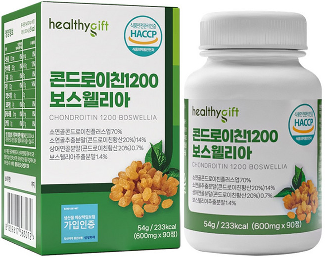 [런칭 특가] 콘드로이친 1200 보스웰리아 소연골 정 MBP 유단백추출물 식약처 HACCP 인증, 1개, 90정