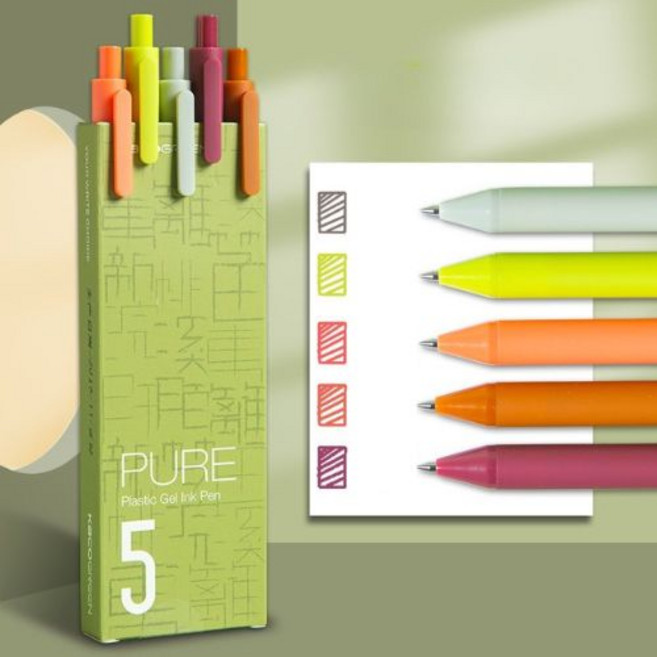 KACO 퓨어 젤펜 5종 세트 스페셜 에디션, 1통, 스프링 브리즈