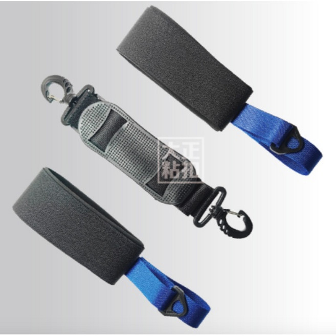 大正 多功能肩背綁帶 適用滑雪板腳架瑜珈墊 魔術貼固定 藍色新款, 新款藍色, 1個