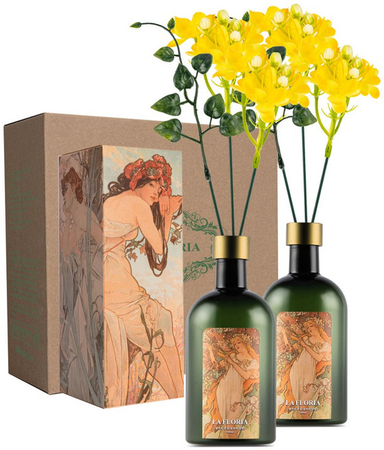 라플로리아 꽃 디퓨저, 2개, 500ml, S2한가득꽃집향/A11자스민꽃(소)L12/옐로우