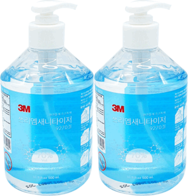 3m NEW 새니타이저 손소독제, 500ml, 2개