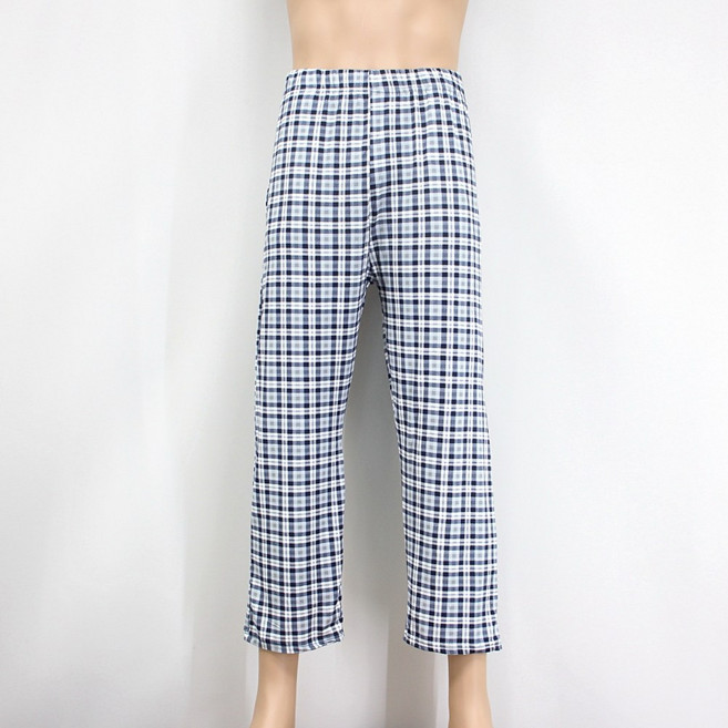 [서울양품점] 남자 피치기모 체크 파자마 바지 잠옷 남성 홈웨어 실내복 선물