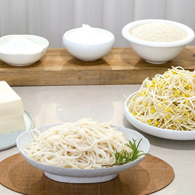 한둘 [신덕재명인]한둘 두부콩나물면 20인분 세트 (두부콩나물면20+비빔소스6+멸치스프7+얼큰스프7), 20개, 160g