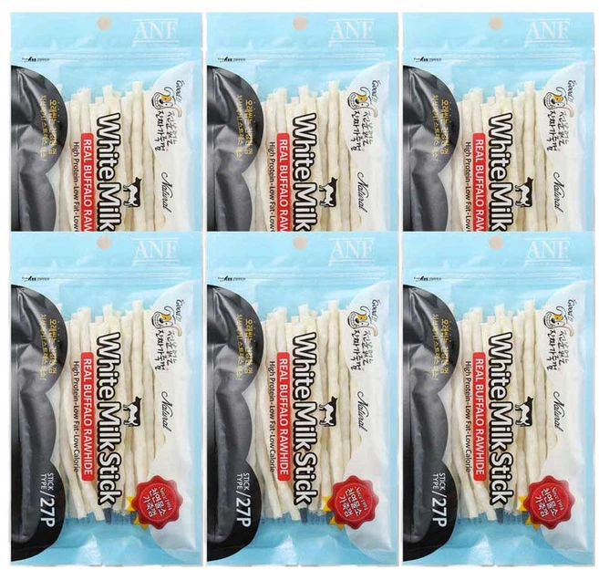 ANF 스틱 개껌 27p, 우유맛, 90g, 6개 - 쿠팡