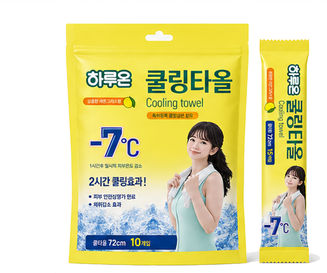 하루온 쿨링타올 72 X 23 cm 레몬그라스향/ 냉감 골프 스포츠, 10개